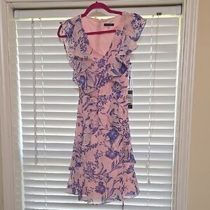 Floral Pink and Blue Dress